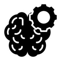 Mind with gear, icon of brain development vector