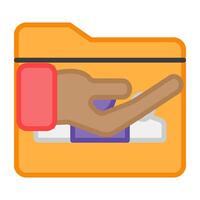 A flat design, icon of folder care vector