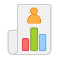 A flat design, icon of performance chart vector