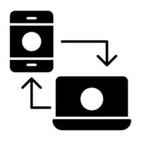 A flat design, icon of data transfer vector