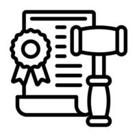 Icon of legal paper, outline design vector