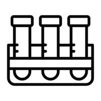 Test tubes stand icon in outline vector style