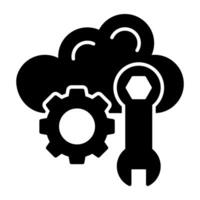 A flat design, icon of cloud setting vector