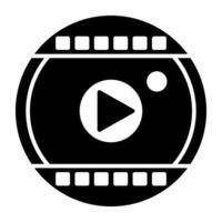 An editable design icon of 360 degree video vector