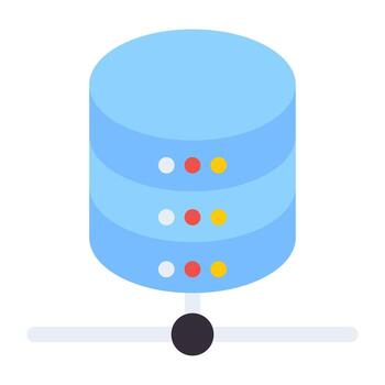 A flat design, icon of network database vector