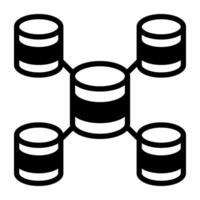 A solid design, icon of database architecture vector