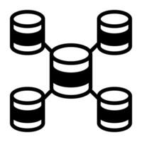 A solid design, icon of database architecture vector