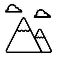 moderno estilo icono de colinas estación vector