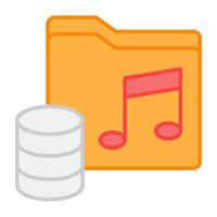 A flat design, icon of music folder vector