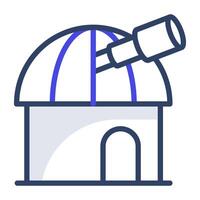 Observatory building flat vector design of planetarium