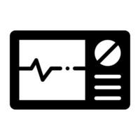 Heartbeat inside monitor depicting cardiogram icon vector