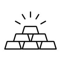 A linear  design, icon of gold bricks vector