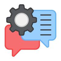 A flat design, icon of chat setting vector