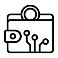 C   Cash inside billfold with nodes, concept of digital wallet icon vector