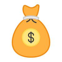 A flat design, icon of money bag vector