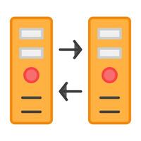 un conceptual plano diseño icono de servidor transferir vector