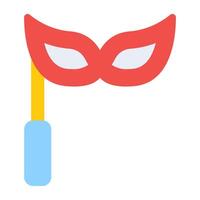 Face mask covering eye, flat icon of carnival mask vector