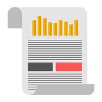 Editable flat design of data analytics, statistical report vector