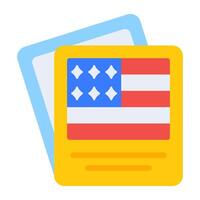 Us flag image icon in modern style vector