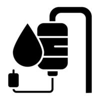 A glyph design, icon of blood donation vector