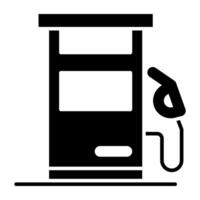 un glifo diseño, icono de gasolina bomba vector