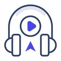 An icon design of audio course, editable vector