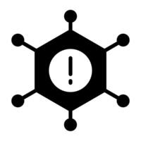 A solid design, icon of network error vector