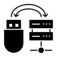 A flat design, icon of server transfer vector