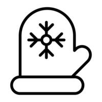Snowflake on mitten, icon of glove vector