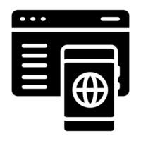 Icon of mobile browser, glyph design vector