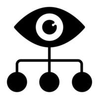 A solid design, icon of network monitoring vector