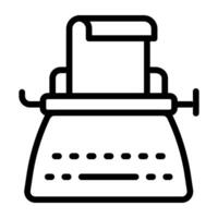 A typing machine icon, vector design of typewriter