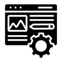 Glyph design, icon of management vector