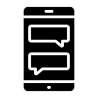 Bubbles inside smartphone, icon of mobile chat vector