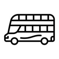 un autobús ese tiene dos pisos o cubiertas, doble decker autobús lineal icono vector