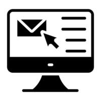 Glyph design, icon of online mail vector