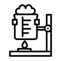 C     Chemical reaction icon in linear outline style vector