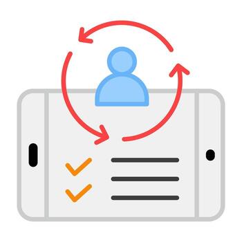 A flat design, icon of user refresh vector