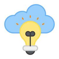 A flat design, icon of cloud idea vector