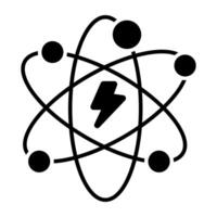 A glyph design, icon of atom bond vector