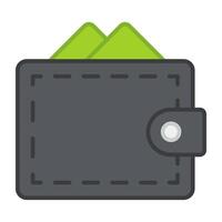 A flat design, icon of  wallet vector