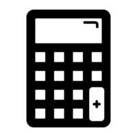 A glyph design, icon of calculator vector