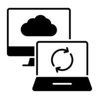 A flat design, icon of cloud syncing vector