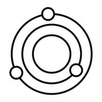 A glyph design, icon of planet orbits vector