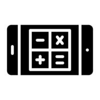 móvil calculadora icono en sólido diseño vector