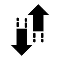 A glyph design, icon of two way arrows vector