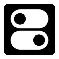 A glyph design, icon of toggle button vector