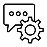 Gear with chat bubbles, icon of chat setting vector