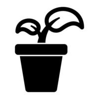 A solid design, icon of plant vector