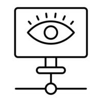 A flat design, icon of folder monitoring vector